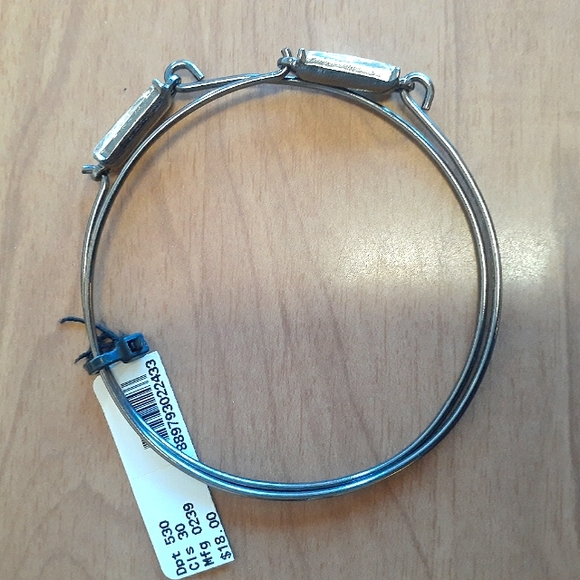 NWT Double Silver Stone Bangle Bracelets - Picture 3 of 4